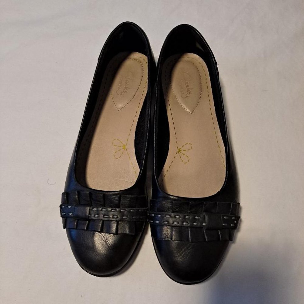 Clarks Black Leather Flat